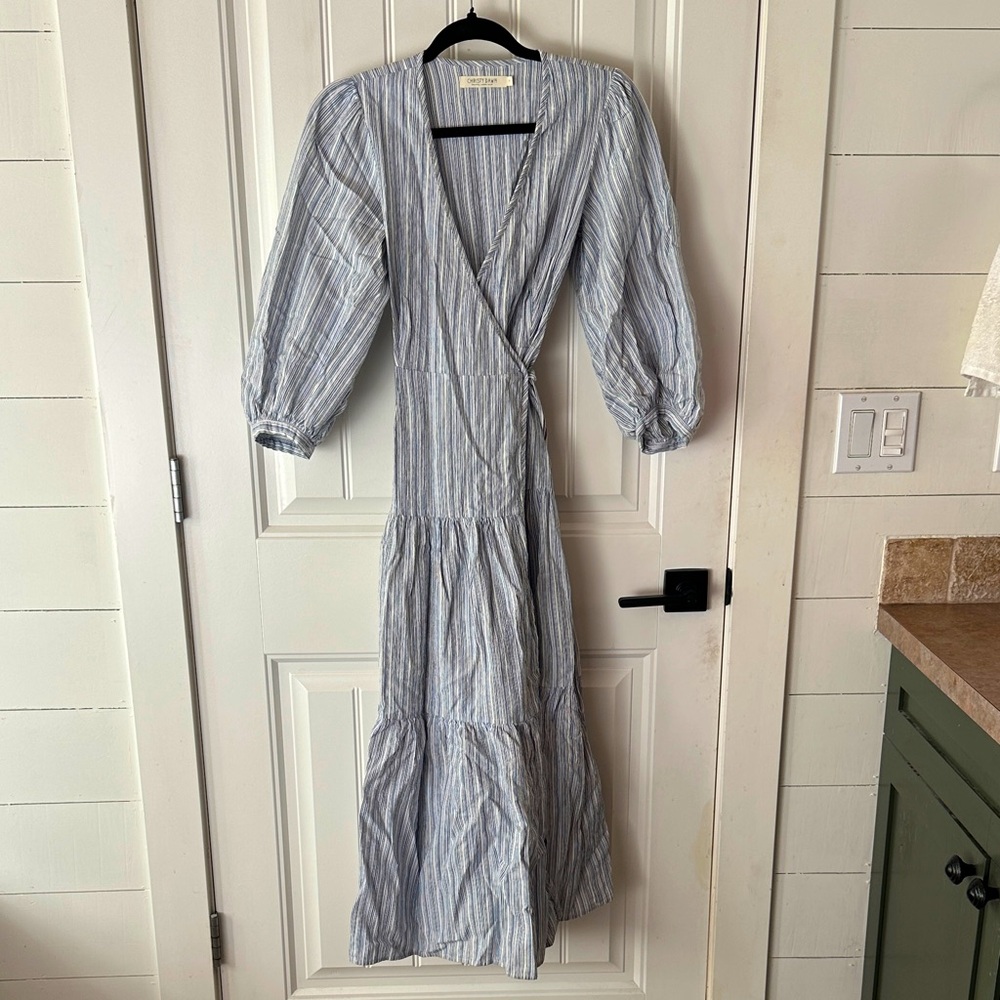 Christy Dawn Noah Wrap Dress in Ocean Stripe